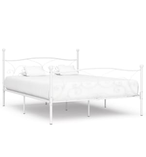 Bettgestell mit Lattenrost Weiss Metall 200 × 200 cm