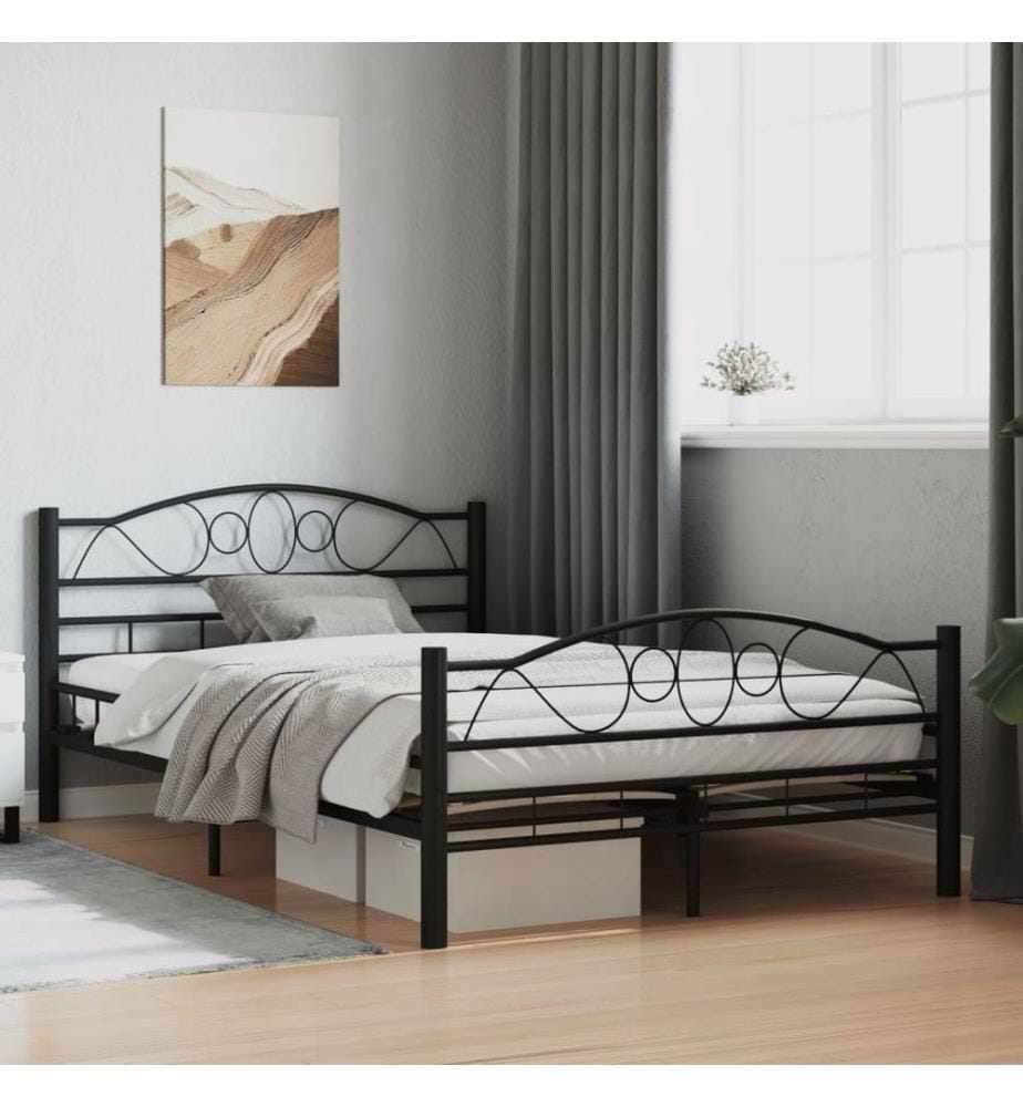 Bettgestell Schwarz Stahl 120x200 cm