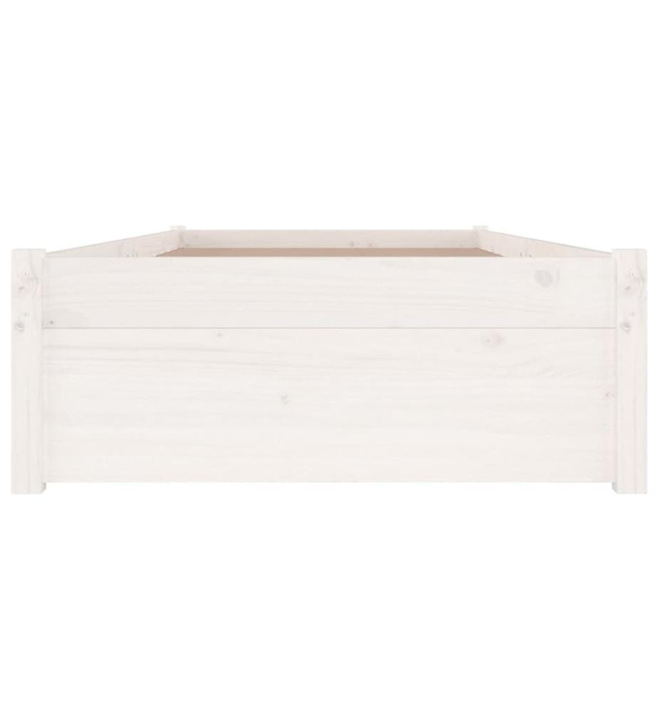 Cadre de lit sans matelas avec tiroirs blanc