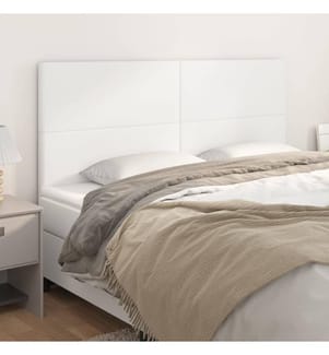 Kopfteil Weiss 200x5x118/128 cm Kunstleder