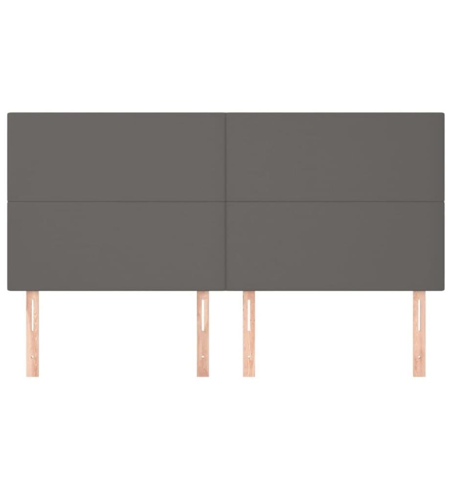 Kopfteil Grau 200x5x118/128 cm Kunstleder