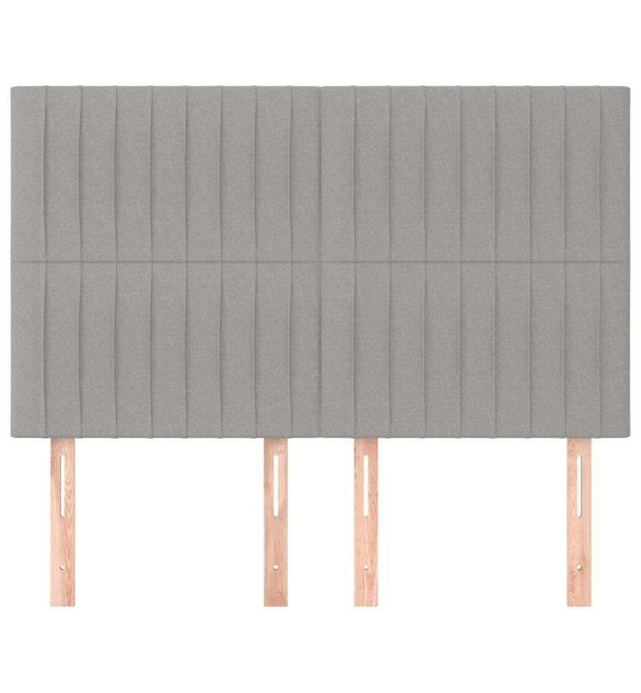 Kopfteil Hellgrau 144x5x118/128 cm Stoff