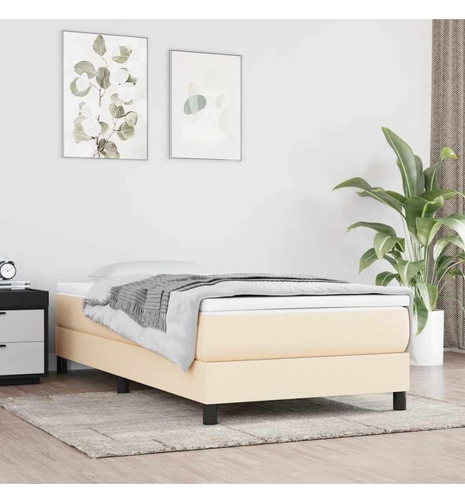 Boxspringbettgestell Creme 80x200 cm Stoff