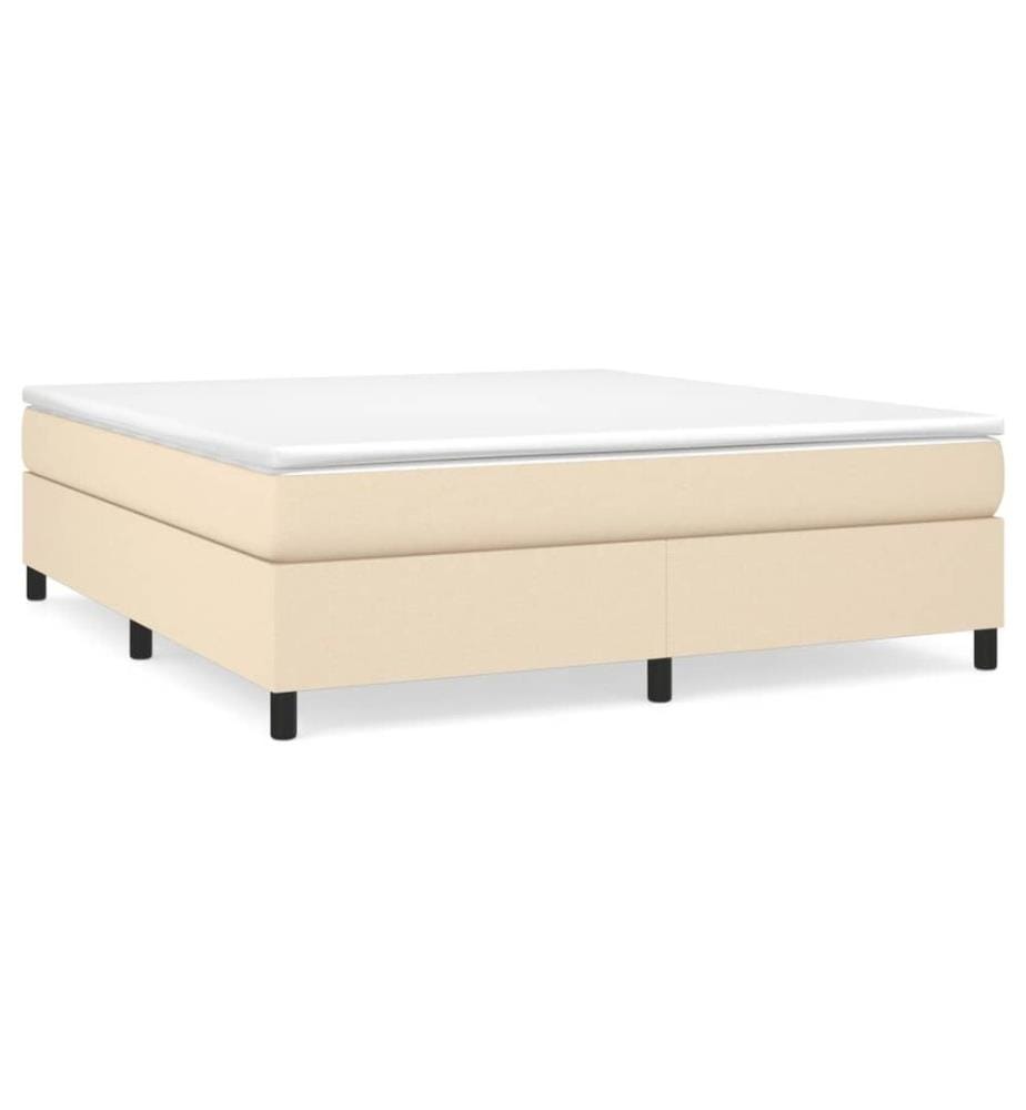 Boxspringbettgestell Creme 160x200 cm Stoff
