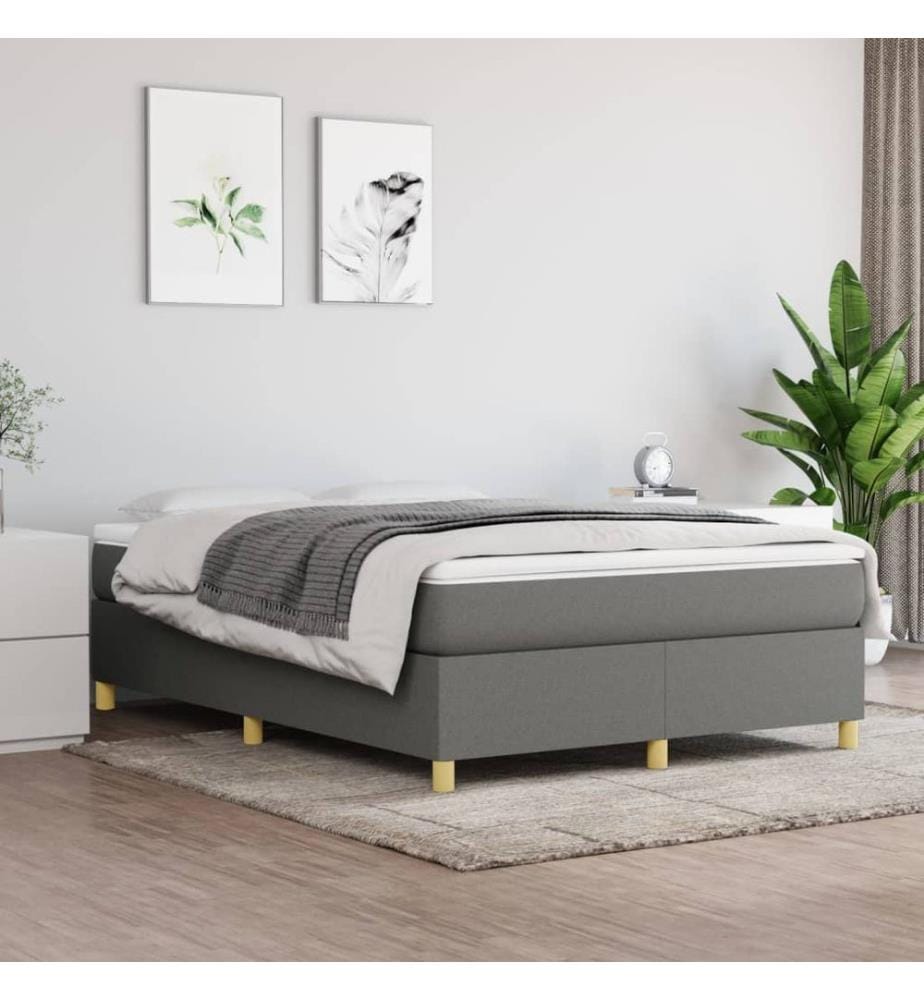 Boxspringbettgestell Dunkelgrau 140x200 cm Stoff