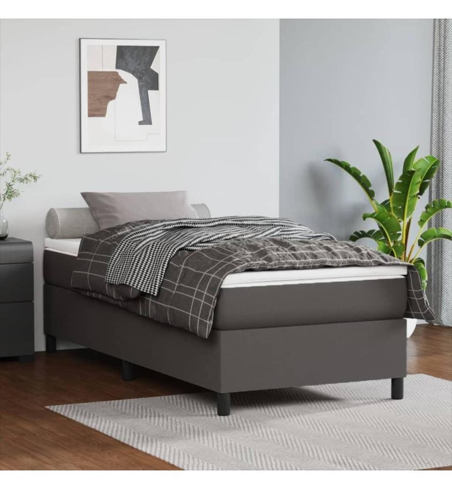 Boxspringbettgestell Grau 80x200 cm Kunstleder