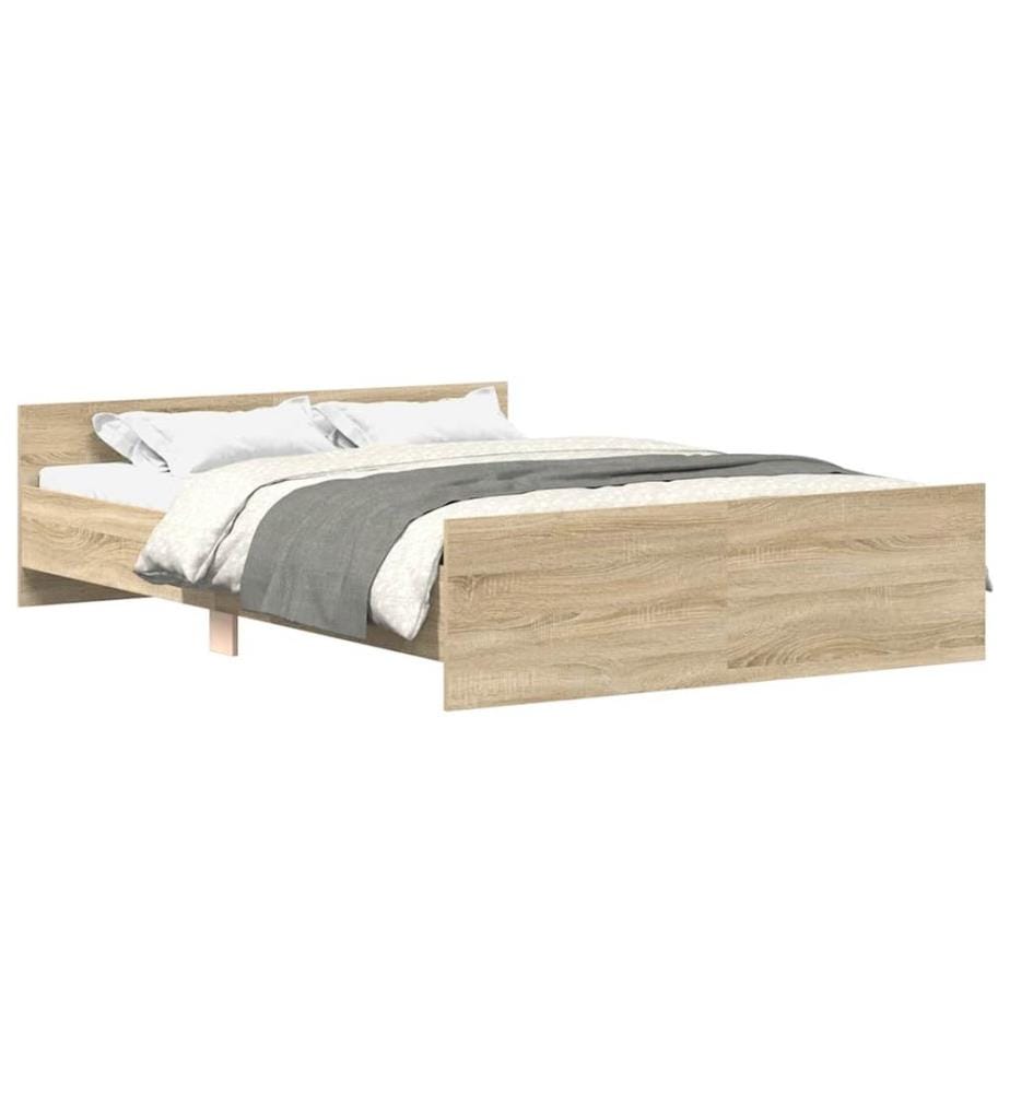 Cadre de lit sans matelas chêne sonoma 150x200 cm