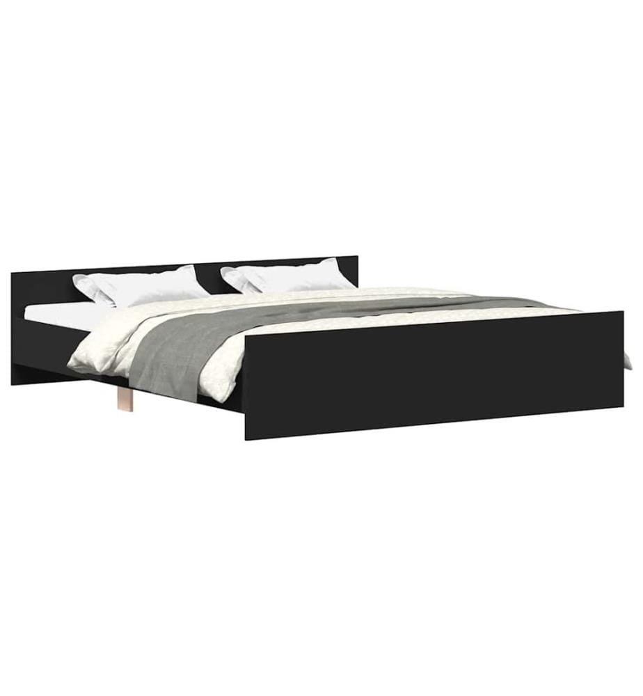 Cadre de lit sans matelas noir 180x200 cm