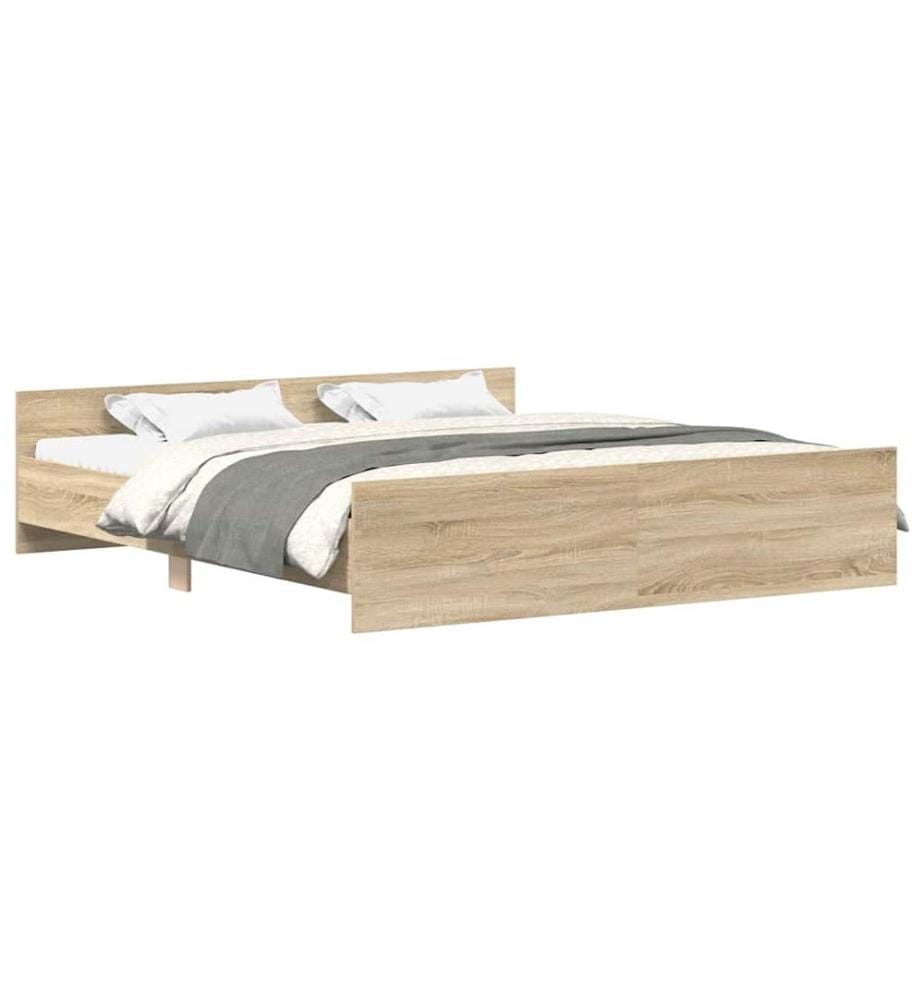 Cadre de lit sans matelas chêne sonoma 180x200 cm