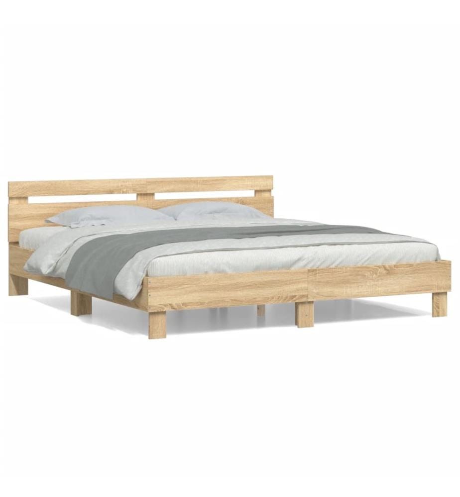 Cadre de lit sans matelas chêne sonoma 180x200 cm