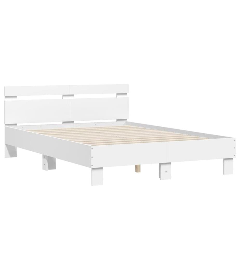 Cadre de lit sans matelas blanc 120x200 cm