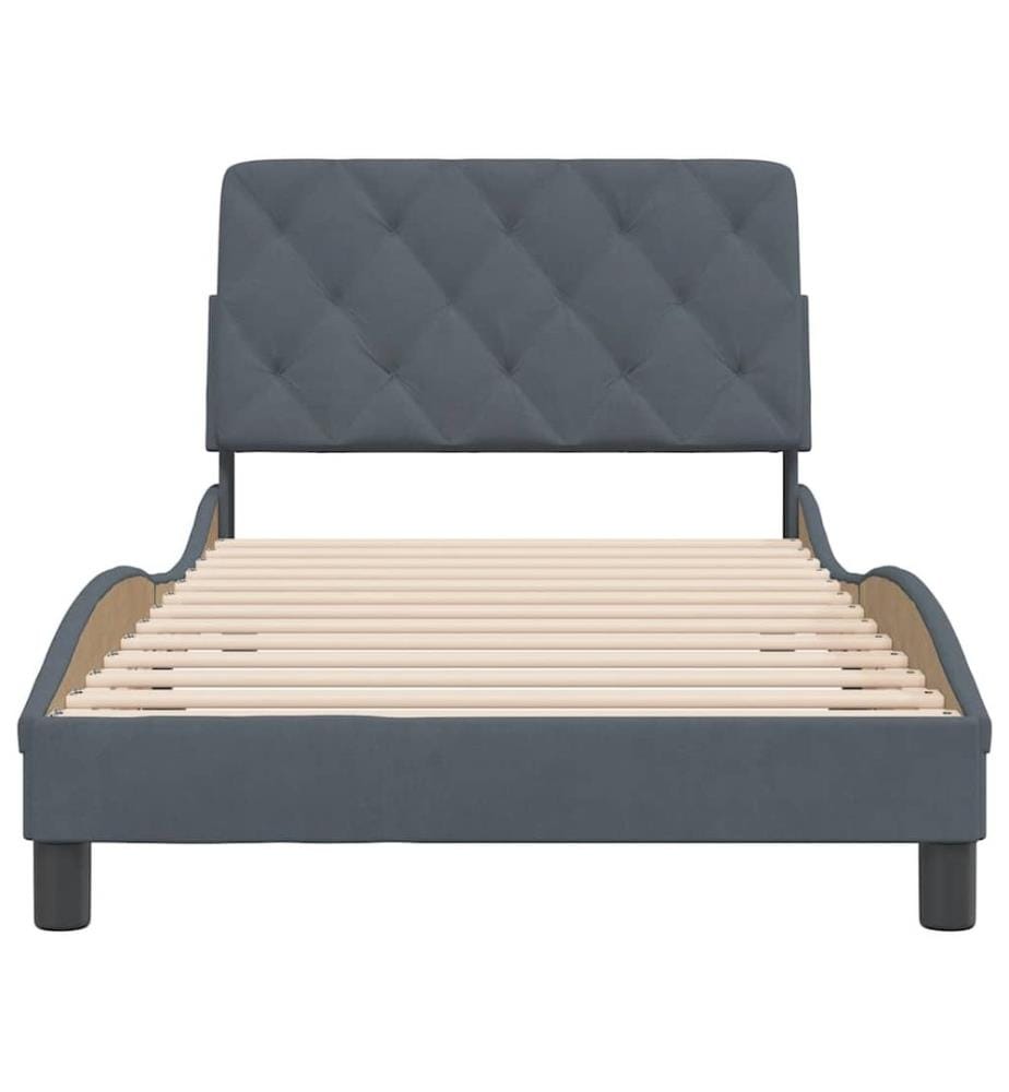 Bettgestell ohne Matratze Dunkelgrau 100x200 cm Samt