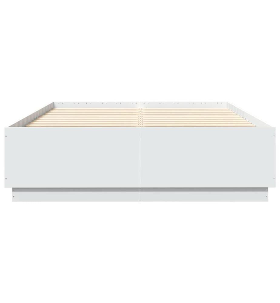 Cadre de lit sans matelas blanc 140x200 cm