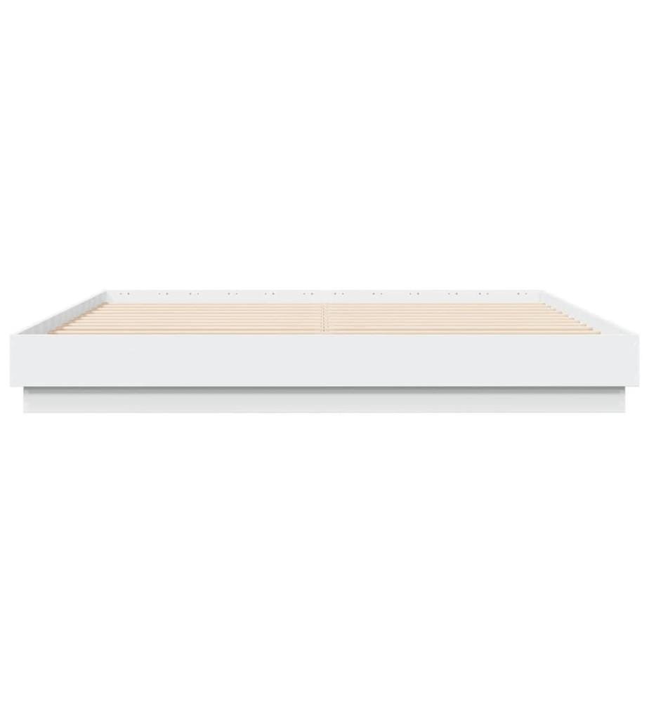 Cadre de lit sans matelas blanc 200x200 cm