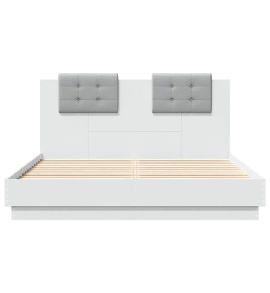 Cadre de lit sans matelas blanc 120x200 cm