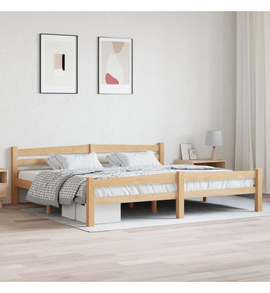 Cadre de lit sans matelas bois massif de pin 200x200 cm