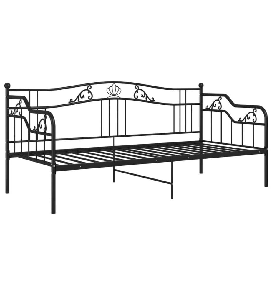 Schlafsofa Bettgestell Schwarz Metall 90x200 cm