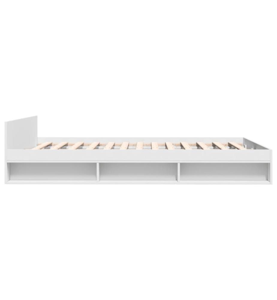 Bettgestell mit Schubladen Weiss 160x200 cm Holzwerkstoff