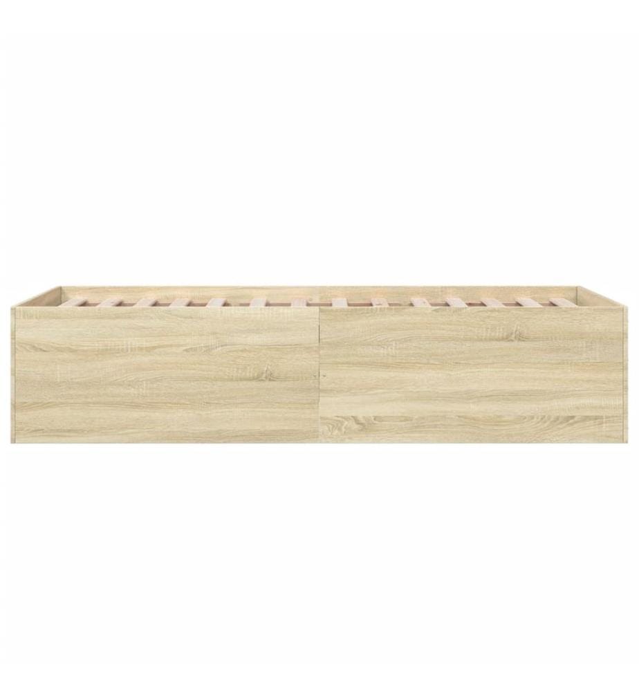 Bettgestell Sonoma-Eiche 90x200 cm Holzwerkstoff