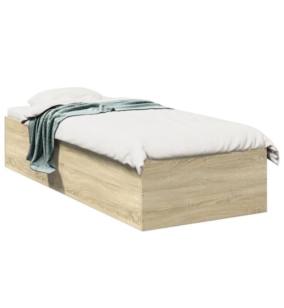 Cadre de lit sans matelas chêne sonoma 100x200 cm