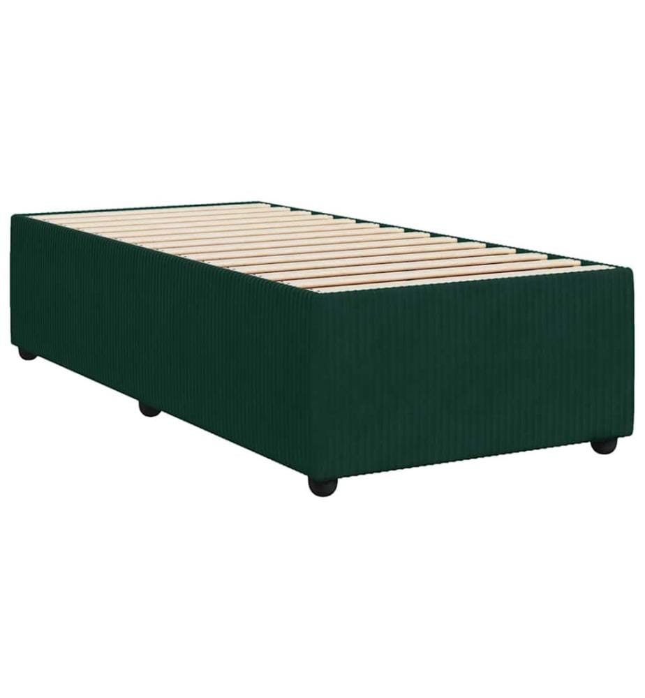 Cadre de lit sans matelas vert foncé 90x200 cm velours