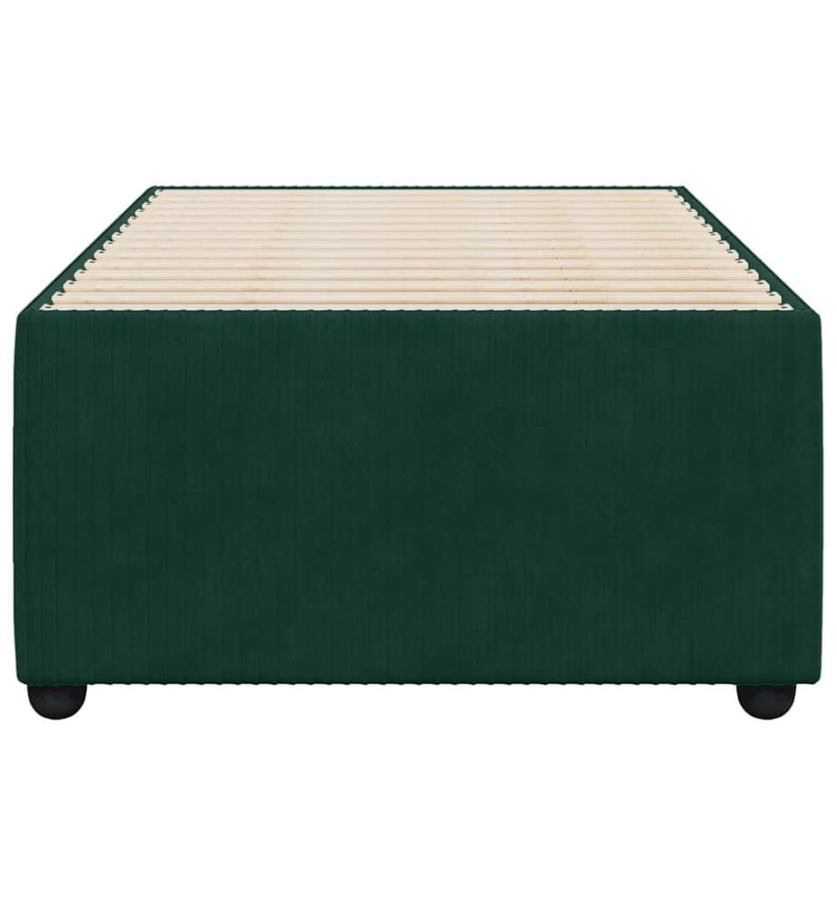 Cadre de lit sans matelas vert foncé 90x200 cm velours