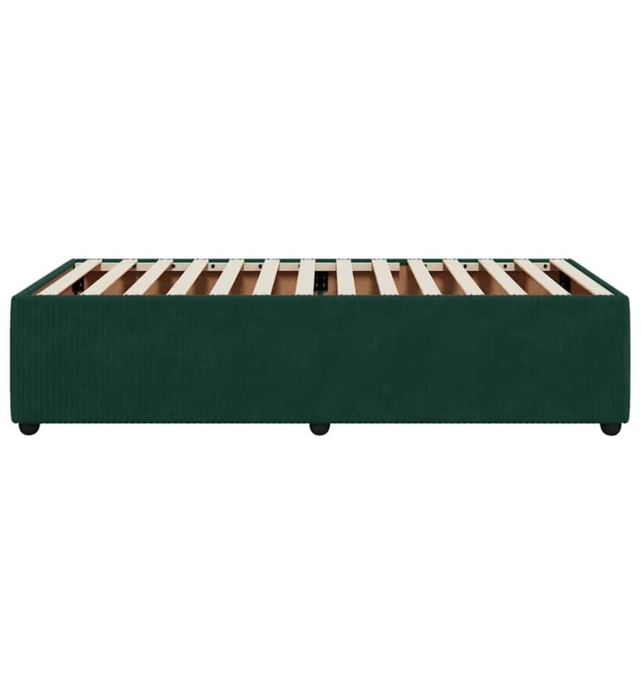 Cadre de lit sans matelas vert foncé 90x200 cm velours