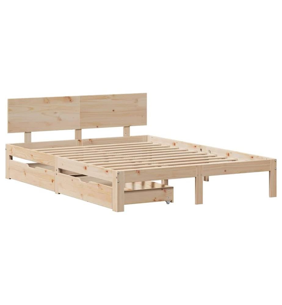 Cadre de lit avec tiroirs sans matelas 140x200 cm