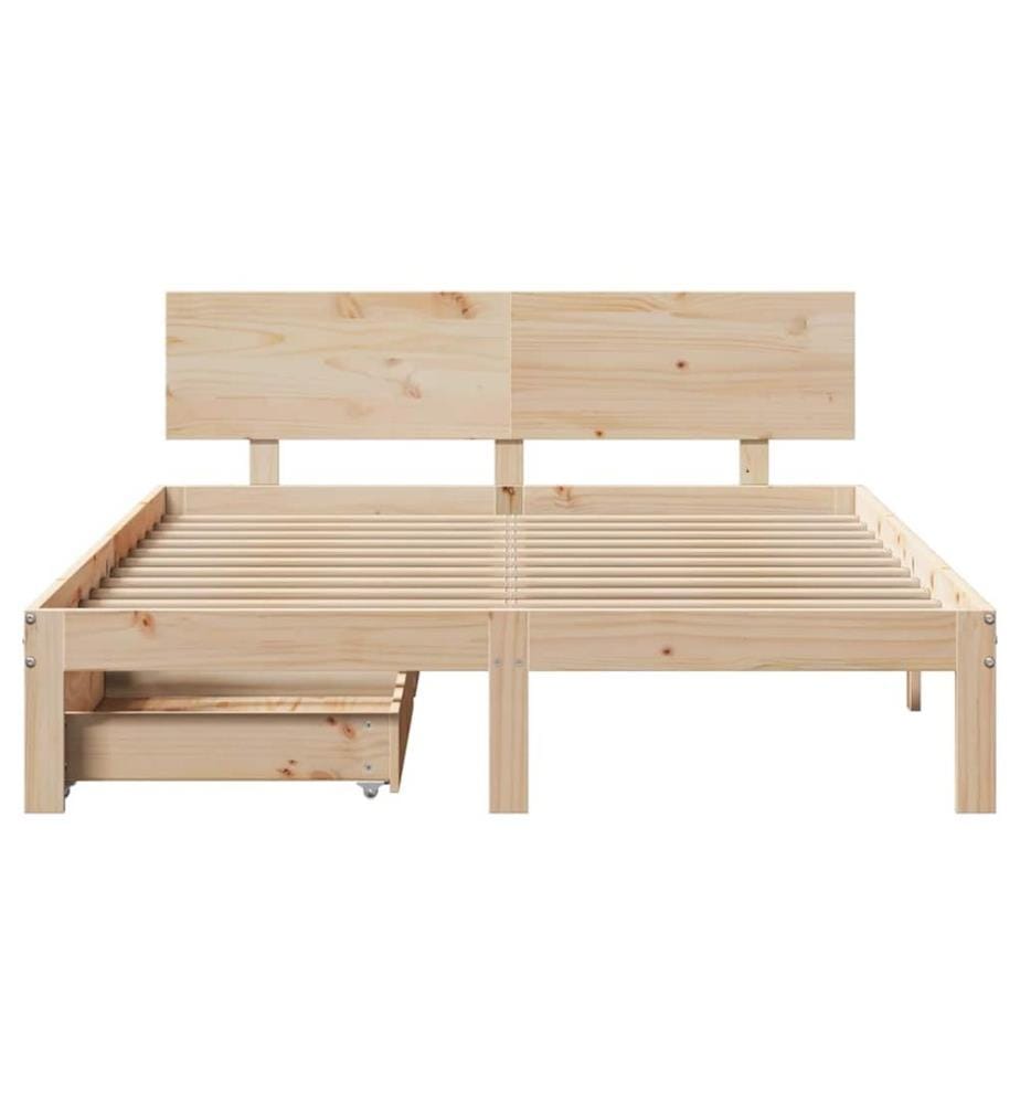 Cadre de lit avec tiroirs sans matelas 140x200 cm