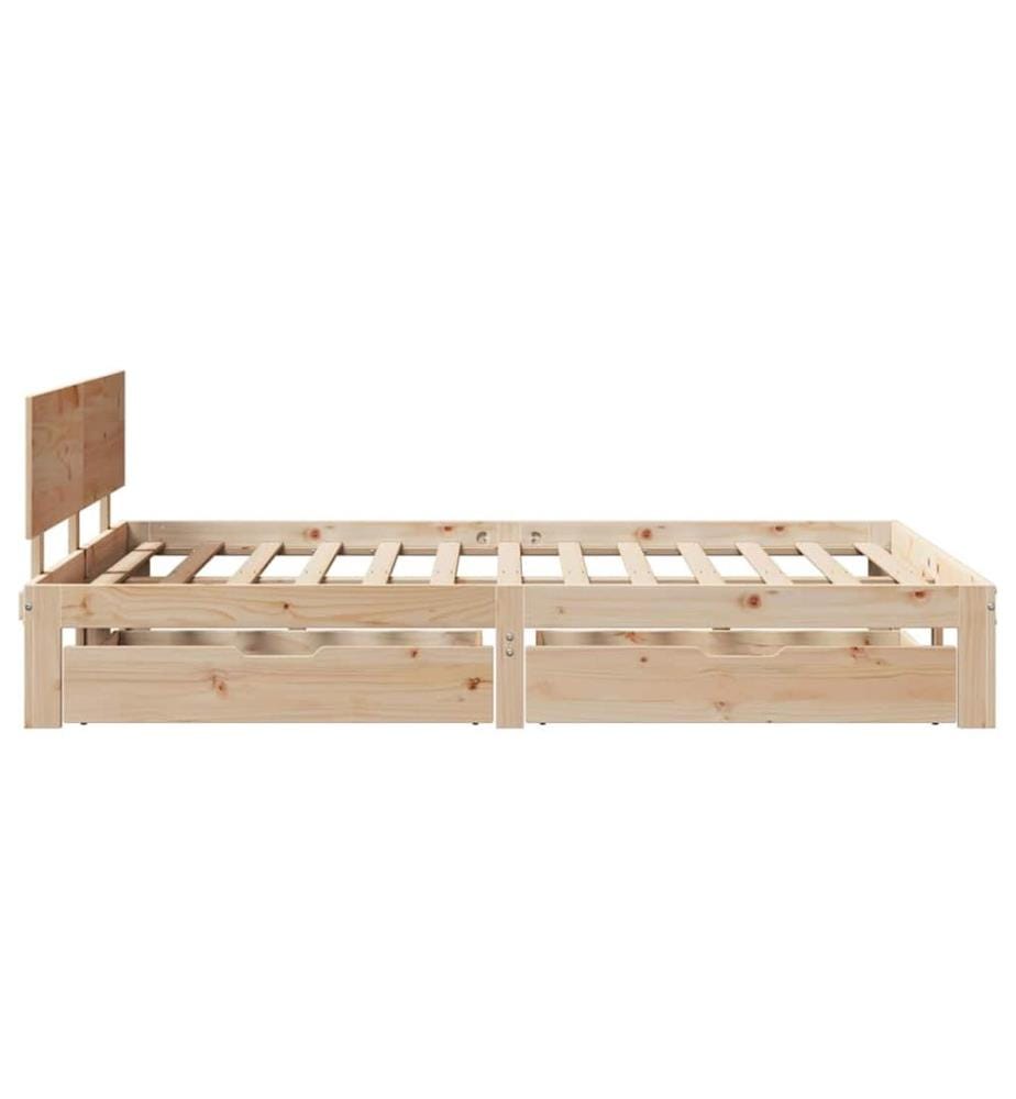 Cadre de lit avec tiroirs sans matelas 140x200 cm
