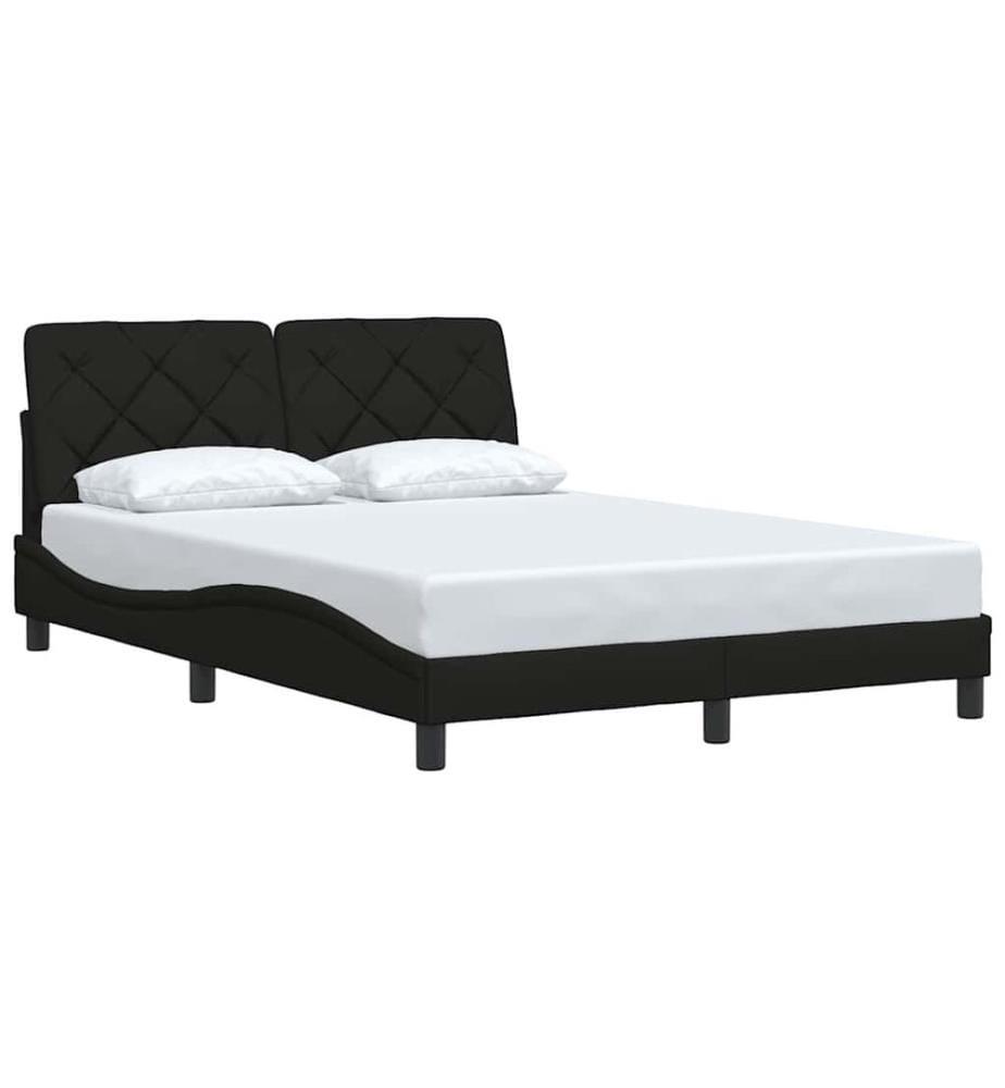 Cadre de lit sans matelas noir 140x200 cm tissu