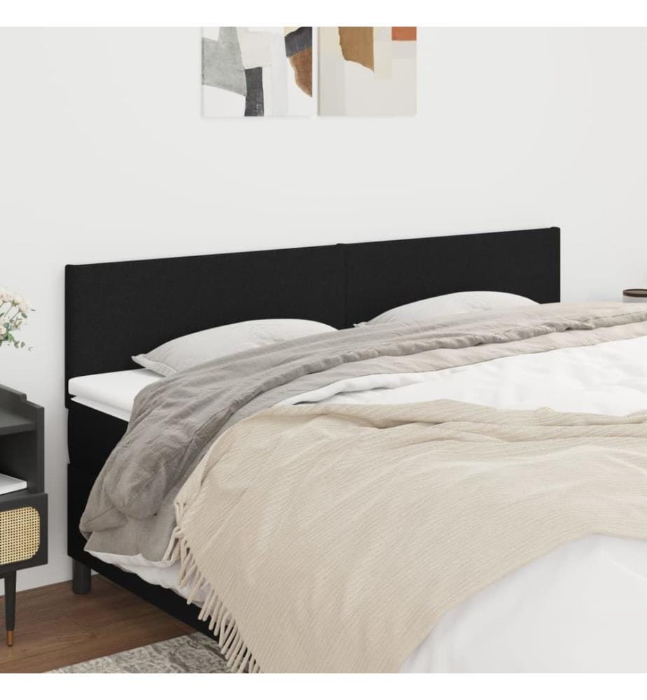 Kopfteile 2 Stk. Schwarz 80x5x78/88 cm Stoff