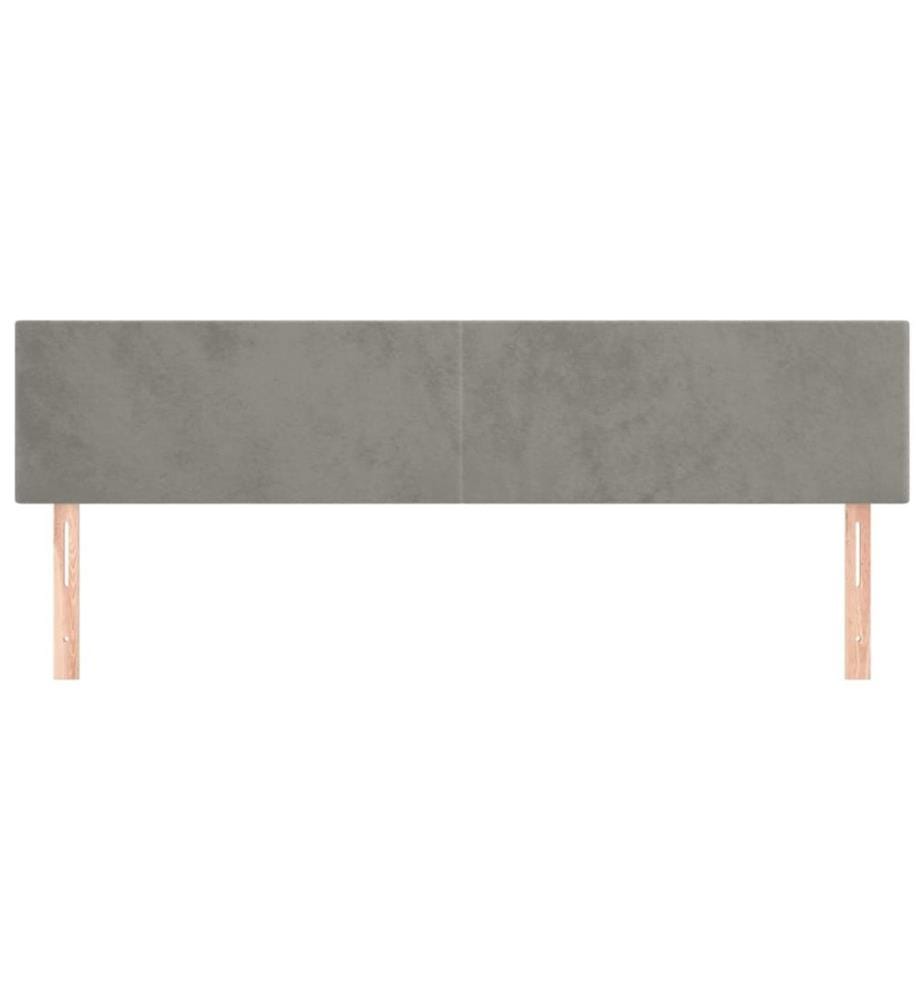 Kopfteile 2 Stk. Hellgrau 80x5x78/88 cm Samt