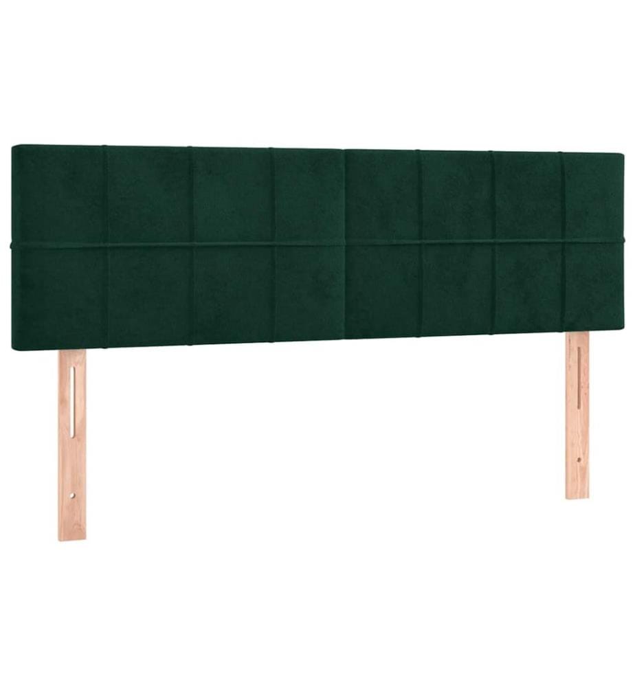 Kopfteile 2 Stk. Dunkelgrün 72x5x78/88 cm Samt