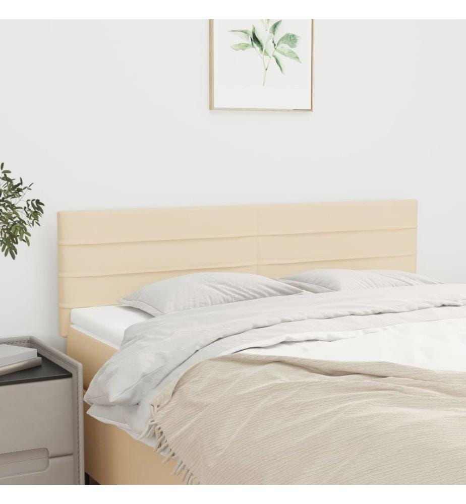 Kopfteile 2 Stk. Creme 72x5x78/88 cm Stoff