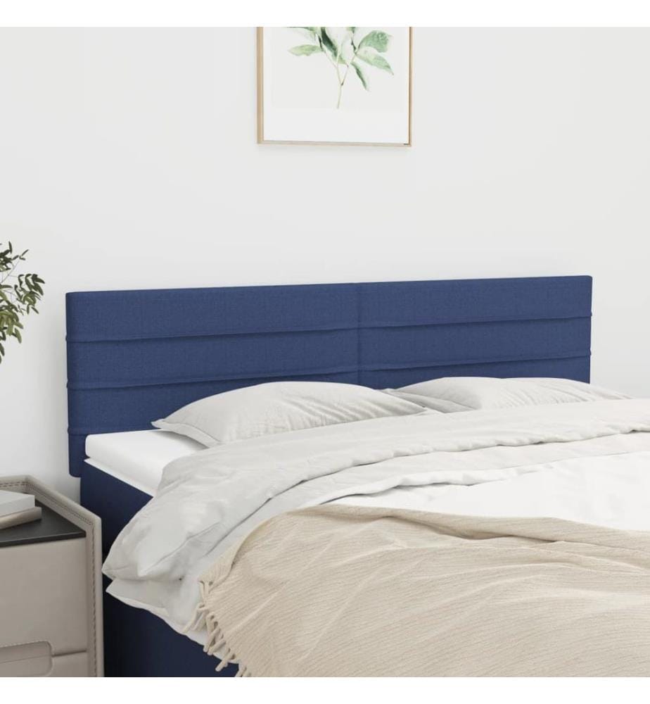 Kopfteile 2 Stk. Blau 72x5x78/88 cm Stoff