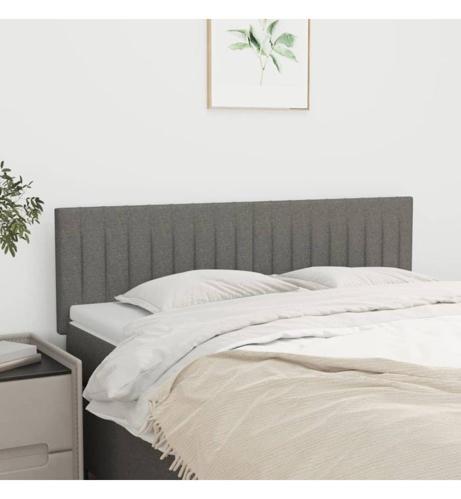 Kopfteile 2 Stk. Dunkelgrau 72x5x78/88 cm Stoff