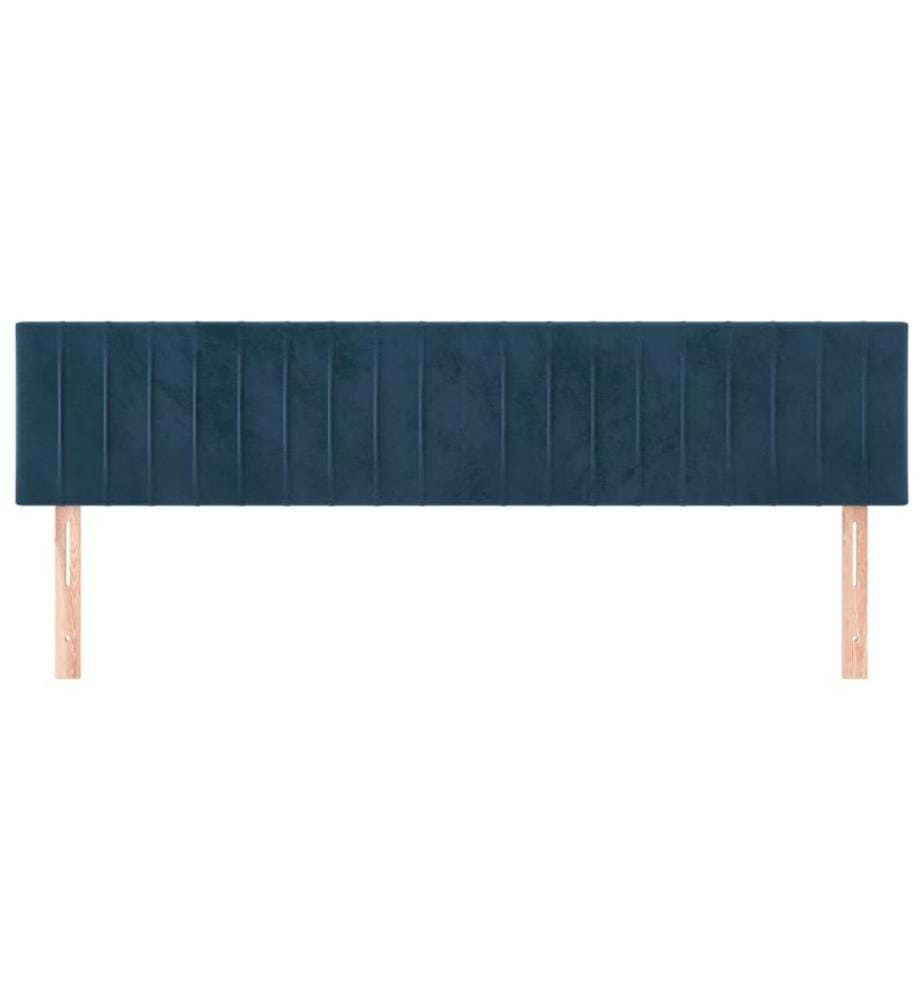 Kopfteile 2 Stk. Dunkelblau 90x5x78/88 cm Samt