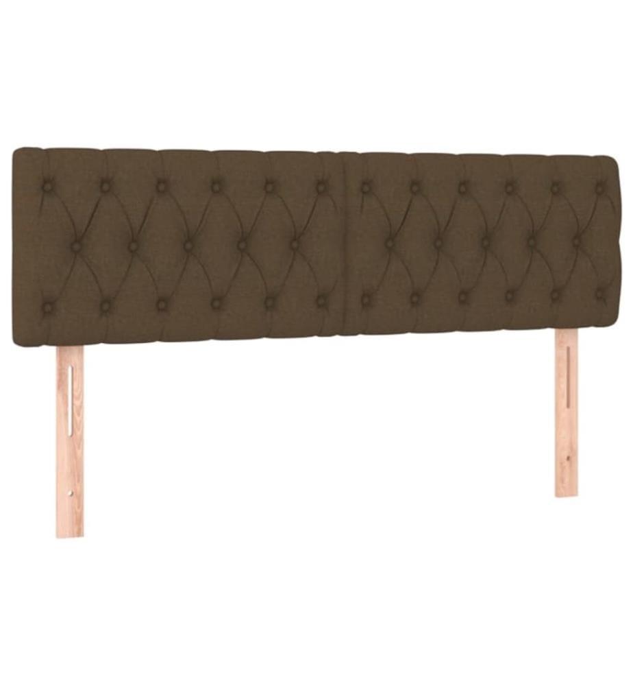 Kopfteile 2 Stk. Dunkelbraun 72x7x78/88 cm Stoff