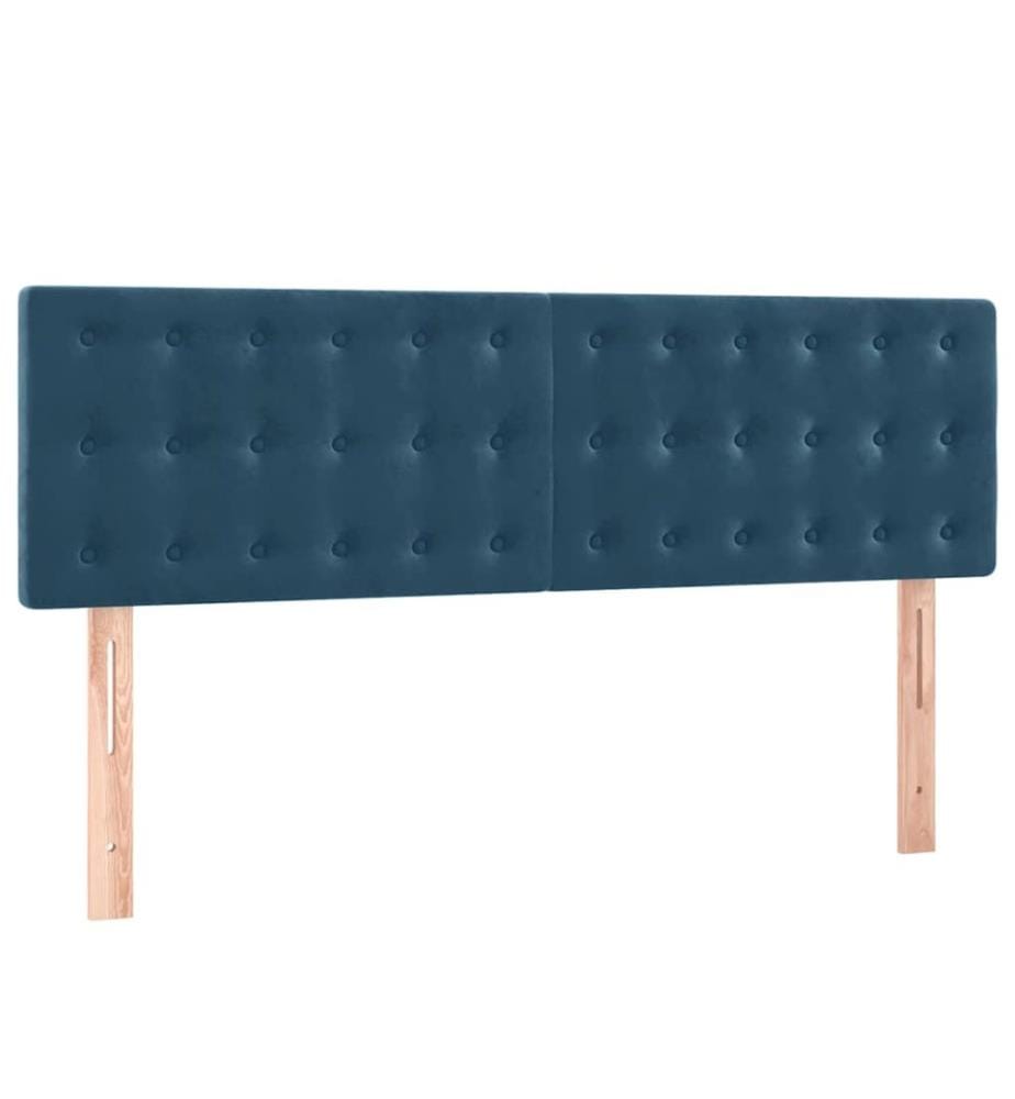Kopfteile 2 Stk. Dunkelblau 72x5x78/88 cm Samt