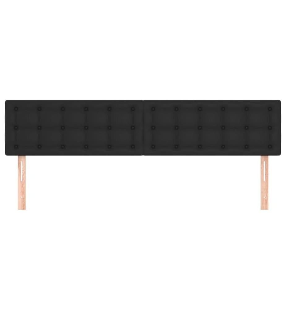 Kopfteile 2 Stk. Schwarz 90x5x78/88 cm Kunstleder