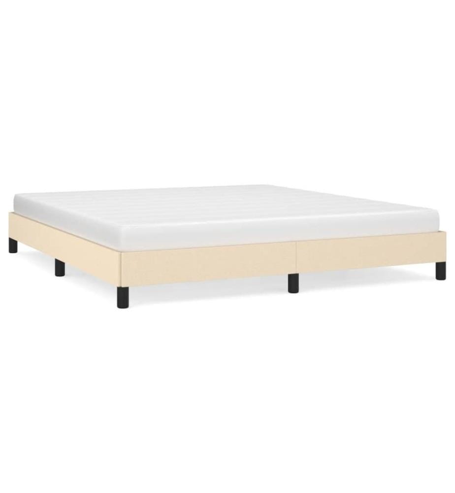 Cadre de lit sans matelas crème 160x200 cm tissu