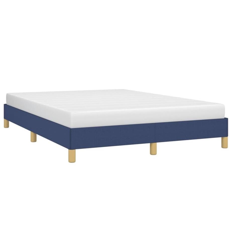 Cadre de lit sans matelas bleu 160x200 cm tissu