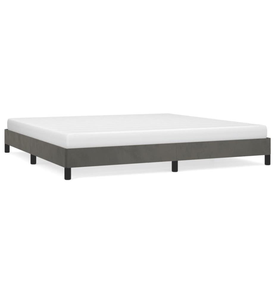 Bettgestell ohne Matratze Dunkelgrau 200x200 cm Samt