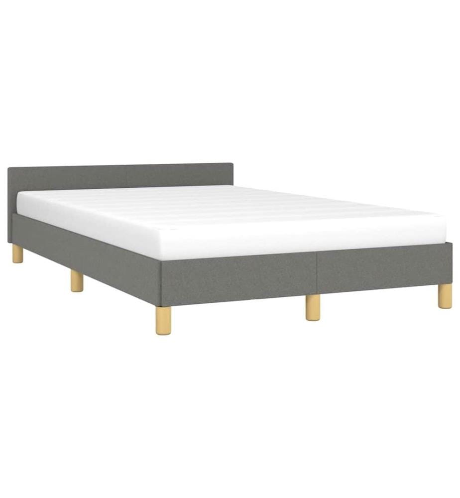 Bettgestell ohne Matratze Dunkelgrau 120x200 cm Stoff