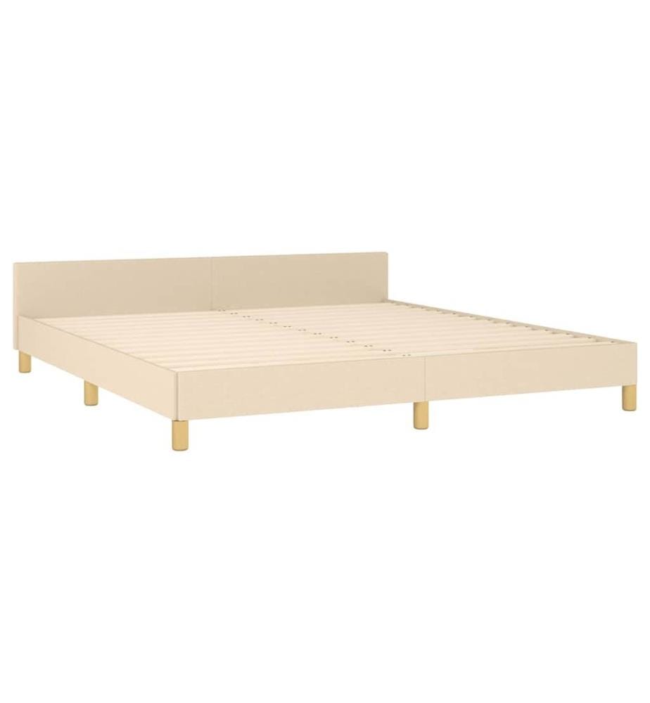 Cadre de lit sans matelas crème 180x200 cm tissu