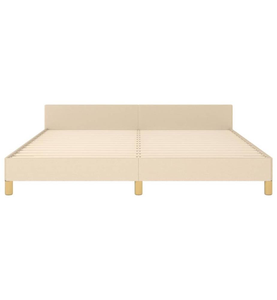 Cadre de lit sans matelas crème 180x200 cm tissu
