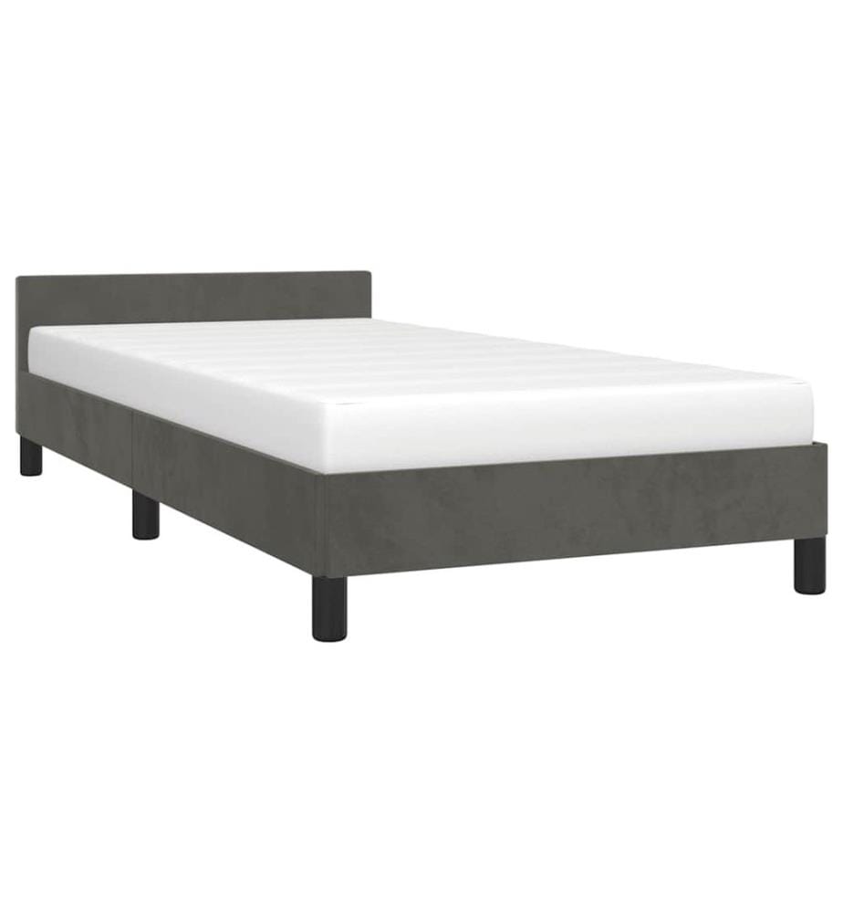 Bettgestell ohne Matratze Dunkelgrau 90x200 cm Samt