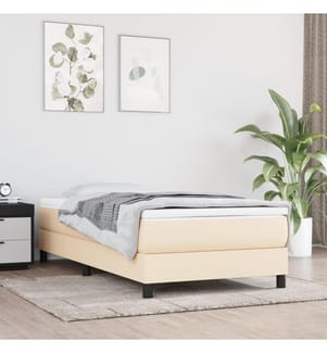 Taschenfederkernmatratze Mittel Creme 100x200x20 cm Stoff