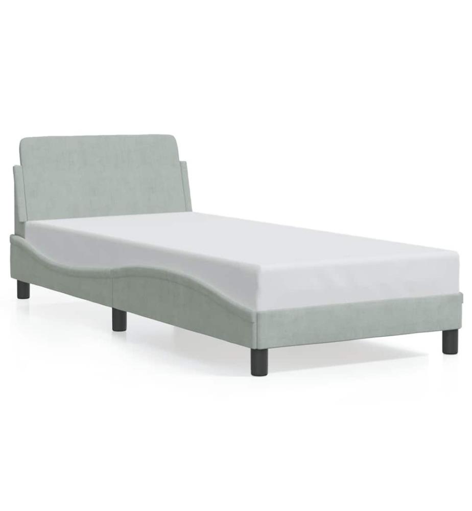 Bettgestell "Dover" Hellgrau 80x200 cm Samt
